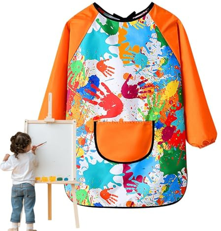 Art Smocks för barn, Målarrock för barn | Vattentätt långärmat målarförkläde,Långärmat förkläde småbarnsmocka att skriva, vattenlek, matlagning, målning