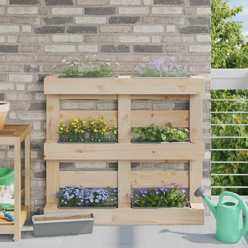 sephironlbb Blumenboxen für Euro-Paletten 12 pcs Hellgrau Polypropylen Pflanzgefäß 36x13,5x9,5 cm Balkon Garten Terrasse Indoor Outdoor vielseitig mit Abflussloch und Bewässerung