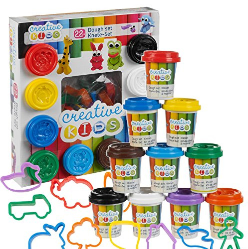 Dough 22 Piece Play Craft Gift Set Tubs & Shapes For Children Hobby Fun