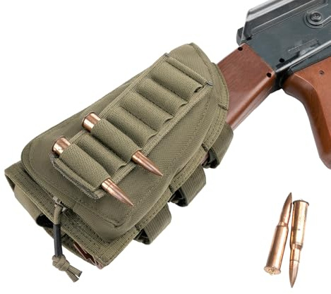 EXCELLENT ELITE SPANKER Clip De Cas Tactique De Fusil De Chasse à La Hanche pour Sac De Clip De Munitions Cheek Rest(Vert Olive)