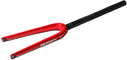 HIOD Fahrradgabeln Kohlefaser Kleines Rad Fahrrad Gabel Gerades Rohr Starr Gabel,Red-B,16-inch