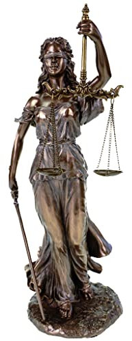 Veronese 708-7524 Figurine Justititia en bronze sculptée Dieux romains 34 cm