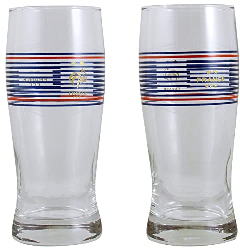 Equipe de France de Football 2 x Verre à bière FFF - 2 Etoiles - Collection Officielle
