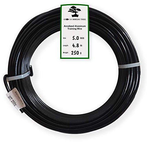Grow A Bonsai Tree Eloxiertes Aluminium Bonsai Draht 250g Einzelrollen (5.0mm, Schwarz)