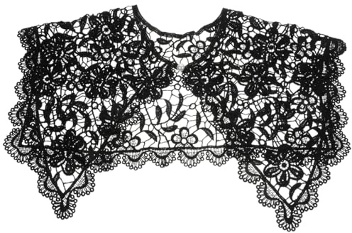 SOIMISS Collar desmontable para mujer, cuello falso ahuecado hacia fuera, cuello falso de encaje para mujeres, damas y niñas, Negro , M