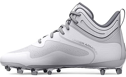 Under Armour herr Command Mid Lacrosse MT TPU Cleat, Vit/vit/vit, 44 EU