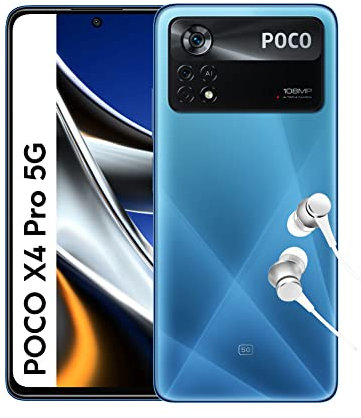 XIAOMI POCO X4 Pro 5G - Smartphone 6+128GB, Pantalla de 6.67” 120Hz AMOLED DotDisplay, Snapdragon 695, Triple Cámara de 108MP, 5000mAh, Laser Blue, Versión ES con Alexa Manos Libres