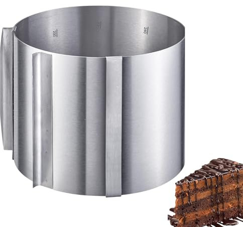 Westmark Molde para tartas, Alto: 15 cm, Ø 16 - 30 cm, Con escala, Acero inoxidable, Surprise, Plateado, 313022E1