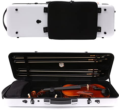KESHUO professionelle Geigenkoffer White Advanced 4/4 Violine Hardcase Carbon Composite Hohe Festigkeit