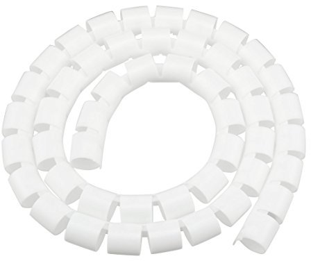 Ruilogod 20mm Flexible Spiralschlauch Kabel-Draht-Verpackungs-Computer verwaltet Cord Weiß 1M