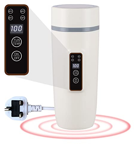 350ML Portable Travel Kettle with 4 Temperature Settings, Small Electric Kettle with Digital Screen, Leak-proof Electric Heating Cup 304 Stainless Steel Tea Kettle, Auto Off, 5 Minutes Fast Boil