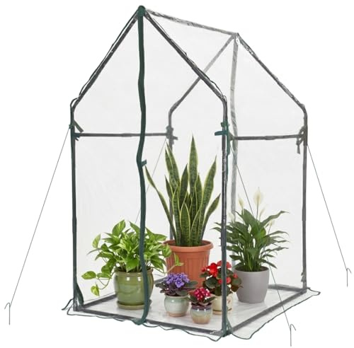 Gardzen Mini-Gewächshaus, robust, tragbar, transparentes Zelt, kleines Gewächshaus für Innen- und Außenbereich, 91,9 cm (L) x 91,9 cm (B) x 150 cm (H)