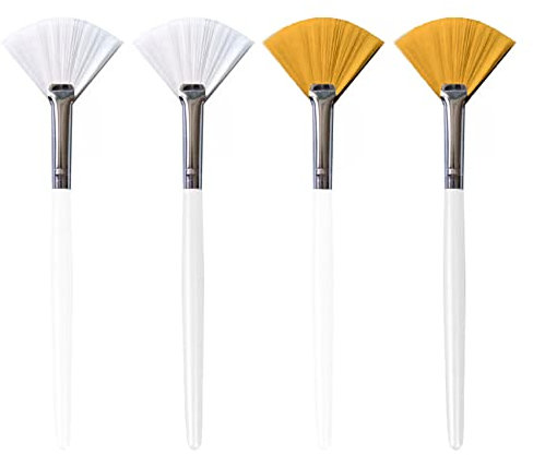 Jaimela Face Mask Brush[4 Pcs], Fan Brushes, Acid Applicator Brush, for Applying Facial Mask, Eye Mask, Serum or DIY