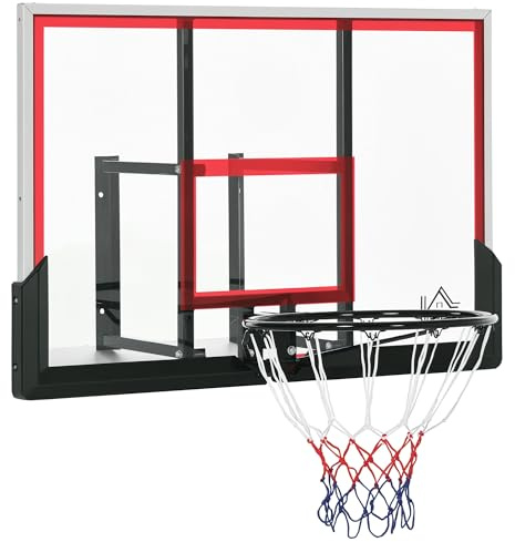 HOMCOM Cesta de baloncesto de pared con cesta especial Dunk - 102 x 76 x 110 cm - interior exterior