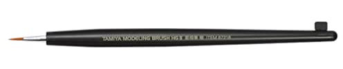 Tamiya 87218 Pinsel HG II Punkt Fein Kunsthaar - Modellbau Pinsel, Modellbau-Zubehör, Bastelwerkzeuge, hochwertiges Modellbauzubehör, Schwarz