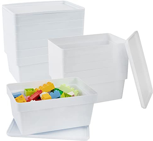12 Ordnungsbox Deckel stapelbar weiß DINA5 12cm 17x25x12cm 3,6L Kunststoff