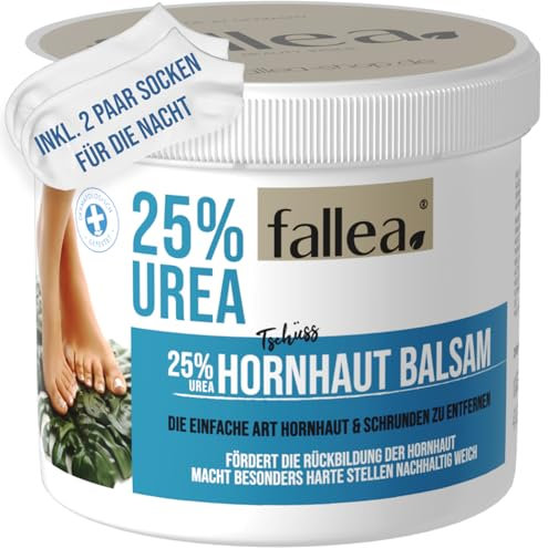 fallea 25% Urea Akut Fußcreme 200 ml Anti Hornhaut Intensiv-Creme feuchtigkeitsspendend Fußpflege Fußmaske Hornhautentferner Socken Trockene Haut Fusscreme lindert Juckreiz Spannungsgefühle Rissigkeit