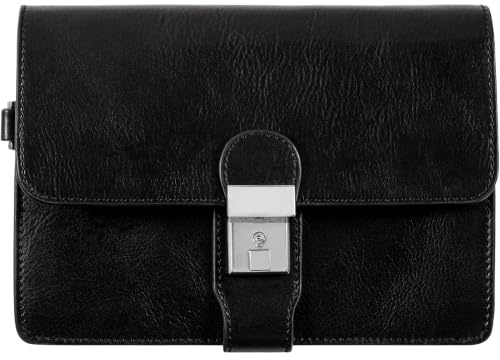 Time Resistance Leder-Clutch für Herren – Organizer-Tasche für Herren – Handgelenktasche – Aktentasche, handgefertigt in Italien – Handtasche für Herren