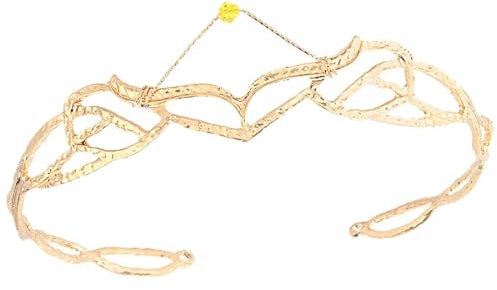 Elfenkrone KopfstüCk Elfen-Kopfschmuck, goldene Elfen-Vintage-Krone, goldenes Mädchenkostüm, langlebiges Stirnband for Damen Tiara Und Elfen Ohren Set