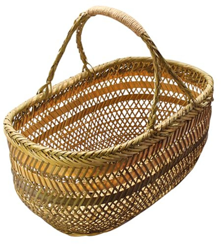 Ciieeo Panier à provisions réutilisable en bambou - Panier à légumes - Panier cadeau pour fruits - Panier à fruits en osier - Panier de récolte - Panier de jardin - Oeuf