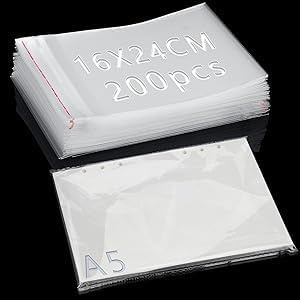 200 Stück OPP Tütchen 24x16cm Selbstklebend Plastiktüten Transparente Zellophanbeutel Cellophantüten Selbstklebend Flachbeutel Klebeverschluss