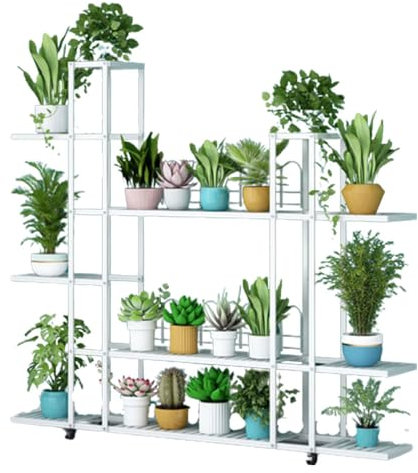 pflanzenständerGroßer Pflanzenständer, Metall-Pflanzenregal, Eck-Pflanzenhalter, abgestufte Leiter, Blumenständer, große Kapazität, Blumentopfständer, Fenster-Pflanzenregal für Wohnzimmer, B