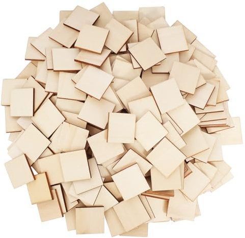 240 Stück Quadrate Holzscheiben Basteln, 2,5cm Quadratische Holzplättchen | Quadrat Unvollendete Holz Stücke, Naturholzscheiben Streudeko für Malerei DIY Handwerk Hochzeit Tischdeko