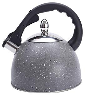 CAFIEDR 3 Liter Pfeifkessel aus Edelstahl, lebensmittelechte Teekanne mit rostfreiem und heißbeständigem Griff, für Herdplatten geeignet