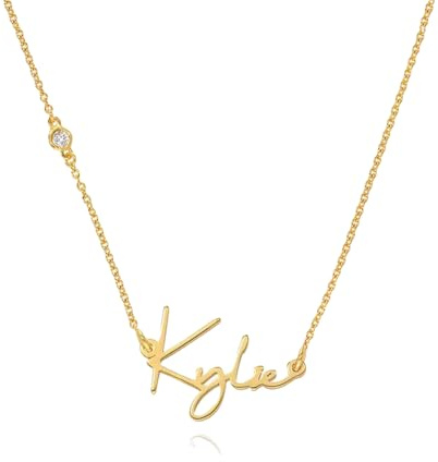 OAK & LUNA - Personalisierte Belle Skript Name Halskette - Geschenk für Sie - Zierliche Schmuck für Weihnachten, Muttertag