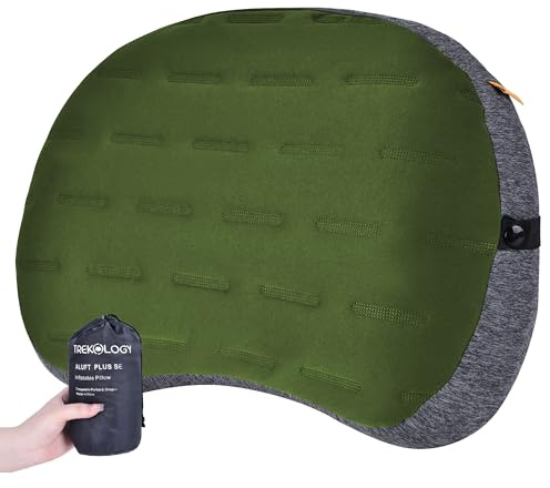TREKOLOGY Aluft Plus Se - Cuscino Gonfiabile Da Campeggio Per Escursioni, Viaggi E Trekking - Ultraleggero, Compatto E Confortevole Per L'Esterno - Fodera Removibile E Lavabile