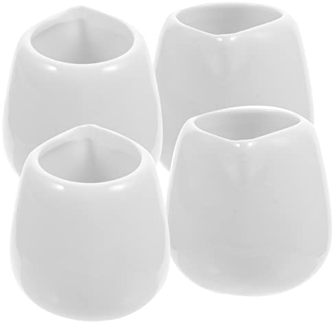 Amosfun Lot De 4 Saucières En Céramique Blanche Miniatures, Récipient à Sauce Sans Anse, Résistant Aux Températures Élevées, Vaisselle Pour Restaurant Et Service Traiteur