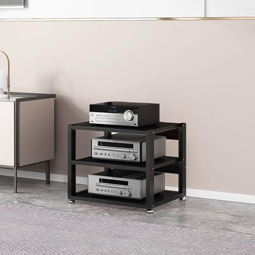 Soggiorno Media Componente rack, Moderno multistrato supporto stereo, camera da letto Audio Av Media Stand, componenti stereo Porta DVD consolle, supporto proiettore, deposito di dischi in vinile.