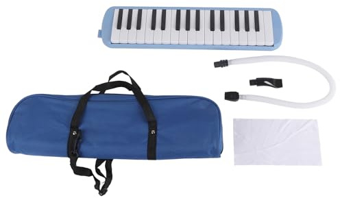 Domary Mundstück, Melodica-Instrument mit 32 Tasten, für Anfänger, Musikpädagogik-Instrument (Blau)
