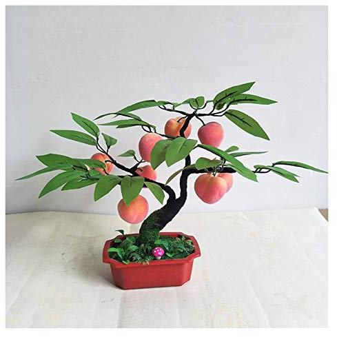 QTYQWC Künstliche Pflanzen, künstlicher Orangenbaum, künstliche Früchte im Topf, künstlicher Obstbaum, Bonsai, künstliche Pflanze mit Kunststofftopf für Zuhause, Büro, Gartendekoration, 35 cm hoch,