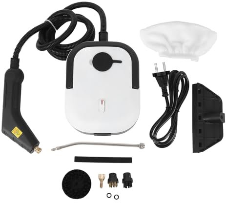 Pulitore a Vapore Ad Alta Pressione, Pulitore a Vapore Portatile 1200 W, Macchina per la Pulizia a Vapore con 3 Testine, Vaporizzatore Ad Alta Temperatura per Casa, Auto,