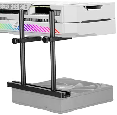 upHere GBS2 Grafikkarten Halterung,Gleitschiene,Doppelstange,GPU Höhenverstellbare,Verschiebbar,GPU Halterung,Grafikkarten Halter für Computerkomponenten,GPU Support,Aluminium(128 mm)