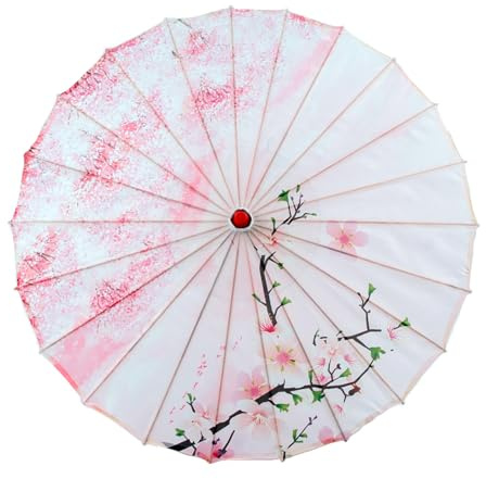 ZWTPGKRD Parapluie chinois en soie de bambou classique - Parasol de danse classique en bambou - Parapluie en soie pour costumes et fêtes - Décoration merveilleuse, 08