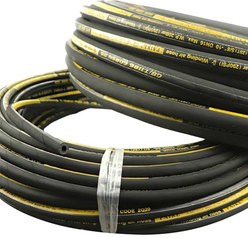 Sandblaster High-Pressure Rubber Hose, Abrasion-Resistant Cloth, 9.8 Ft Length, Oil-Resistant Design, 0.51 Inner Diameter