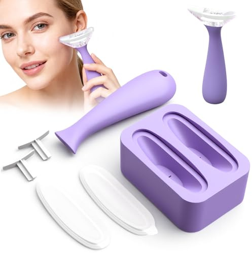 2 Pièces Ice Roller Visage Rouleau Massage Visage Silicone avec Poignée | Sans Mains Froides, Double Bac à Glaçons, Silicone Doux, Remplissage et Congélation Faciles, Soin Visage et Massage Corps