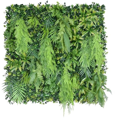 Ark Mat Artificial Plant Flower Living Wall Panels Realistic Indoor/Outdoor Garden 100cm x 100cm Home, Office, Cafe, Shop, Salon, Wedding (Vinewell)