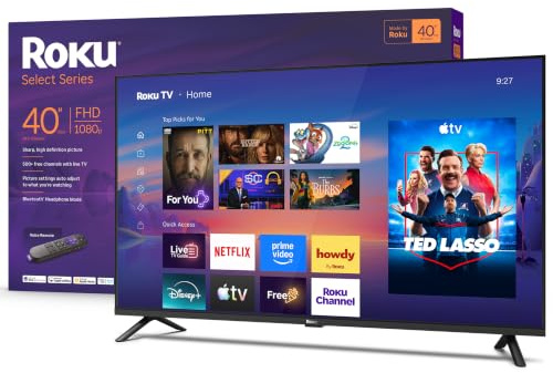 Roku Smart TV 2026 – 40 Inch Select Series, 1080p Full HD TV – Roku TV with Voice Remote Control – Flat Screen LED TV with Wi-Fi for Live Local News Streaming Sports & Movies, Bluetooth | Flat Screen LED Television with Voice Remote, Wi-Fi & Bluetooth Headphone Mode - Streaming Live Local News Sports & Movies