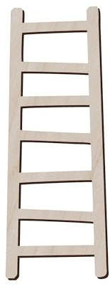 Juego de 10 escaleras rústicas en miniatura para manualidades y decoraciones, madera contrachapada de abedul de 3 mm, manualidades en blanco, sin pintar