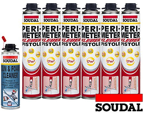 Soudal Kombi Set 6 x Perimeterkleber 750ml Dose + 1 x Soudal PU- Reiniger 500ml Dose