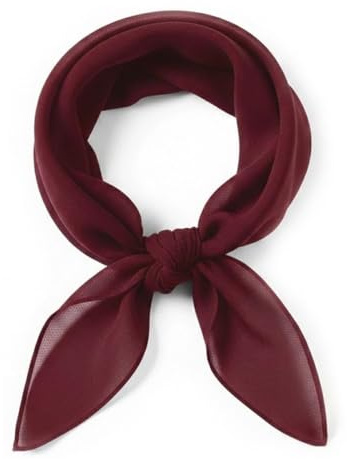 TigerTie Dam Nickitduk chiffong i enfärgad – lätt delikat halsduk – 58 x 58 cm, Bordeaux, Nickituchgröße: ca. Länge 58 cm, Breite 58 cm