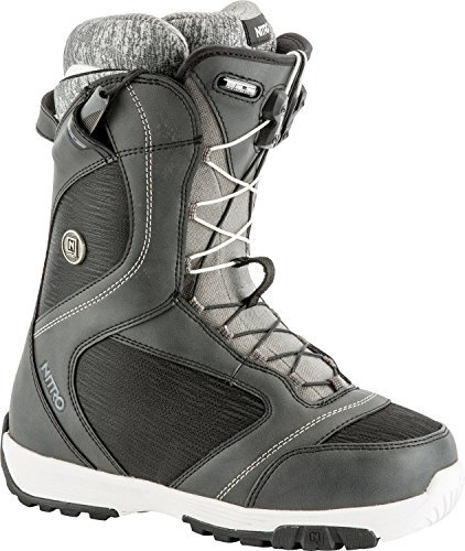 Nitro Snowboards Damen Monarch TLS '19 Leichter Snowboardschuh Snowboardboot mit Schnellschnürsystem Allround Freestyle Freeride Softboot Girls Warm Boots, Black, 25.0