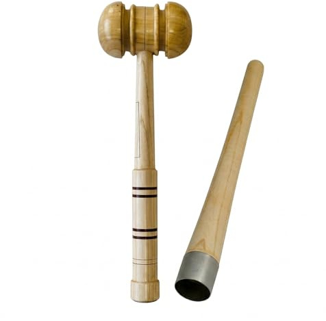 Maxx Cricket Bat Knocking In Mallet & Hardwood Grip Gripping Cone