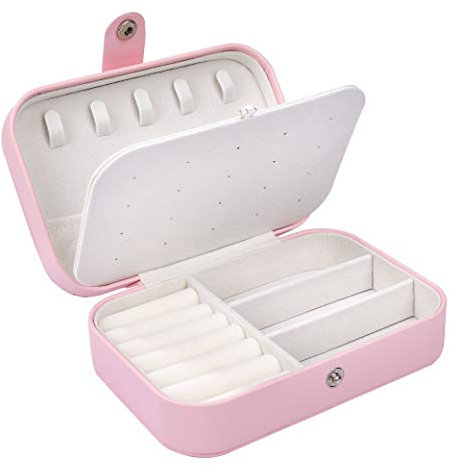 MengH-SHOP Schmuckkästchen für Frauen, Reisen, Schmuck-Organizer, multifunktional, kleine Schmuckaufbewahrung, für Ringe, Ohrringe, Halsketten, Armbänder, Leder