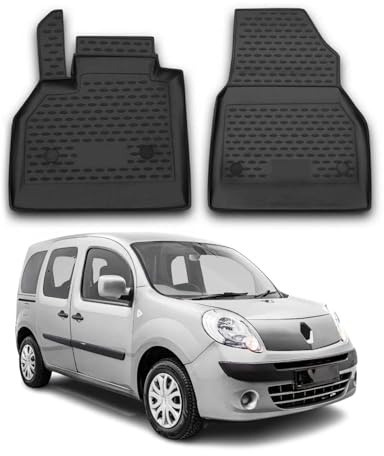 OMAC Gummimatten Fußmatten kompatibel mit Renault Kangoo 2008-2021 TPE Automatte Schwarz 2X