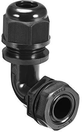 Kabelverschraubung M16, Verstellbare Überwurfmutter aus Nylon IP68 90 Grad wasserdicht für Kabeldurchmesser von 6mm bis 10mm
