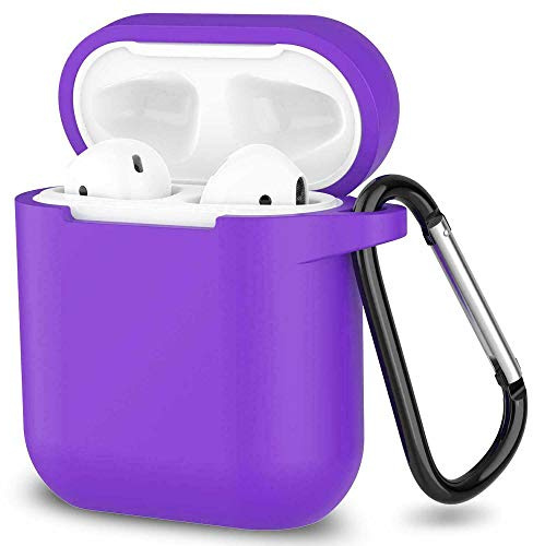 ELLENNE Cover Silicone Slim per Apple AIRPODS 1/2 Custodia Viola | COVER SILICONE SLIM COMPATIBILE PER APPLE AIRPODS 1 E 2 CUSTODIA ANTIGRAFFIO + GANCIO (Viola)
